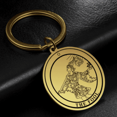 Chaveiro Lâmina XXII: O Bobo (Dourado)