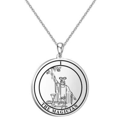 Colar Redondo Lâmina I: O Mago (Cor Prata)