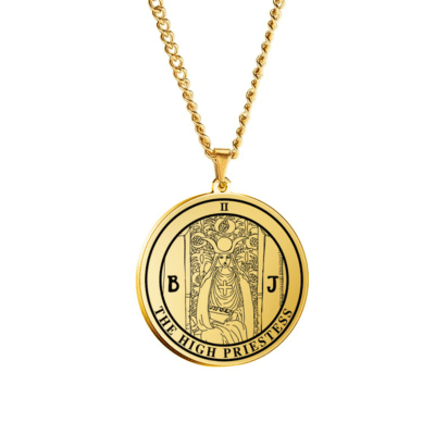 Colar Redondo Lâmina II: A Papisa (Cor Dourada)