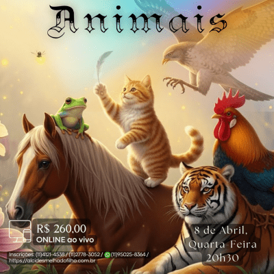 Curso Online e ao Vivo: Animais (Abril)