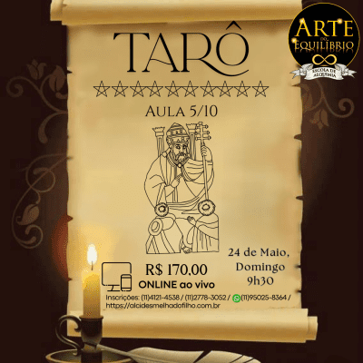 Curso Online e ao Vivo:Tarô - Aula 5/10 (Maio)